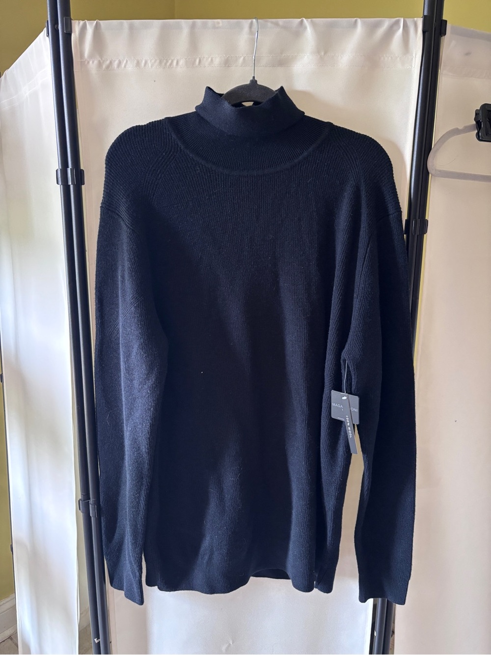 Magaschoni Black Turtleneck Sweater  100% Wool NWT for Men